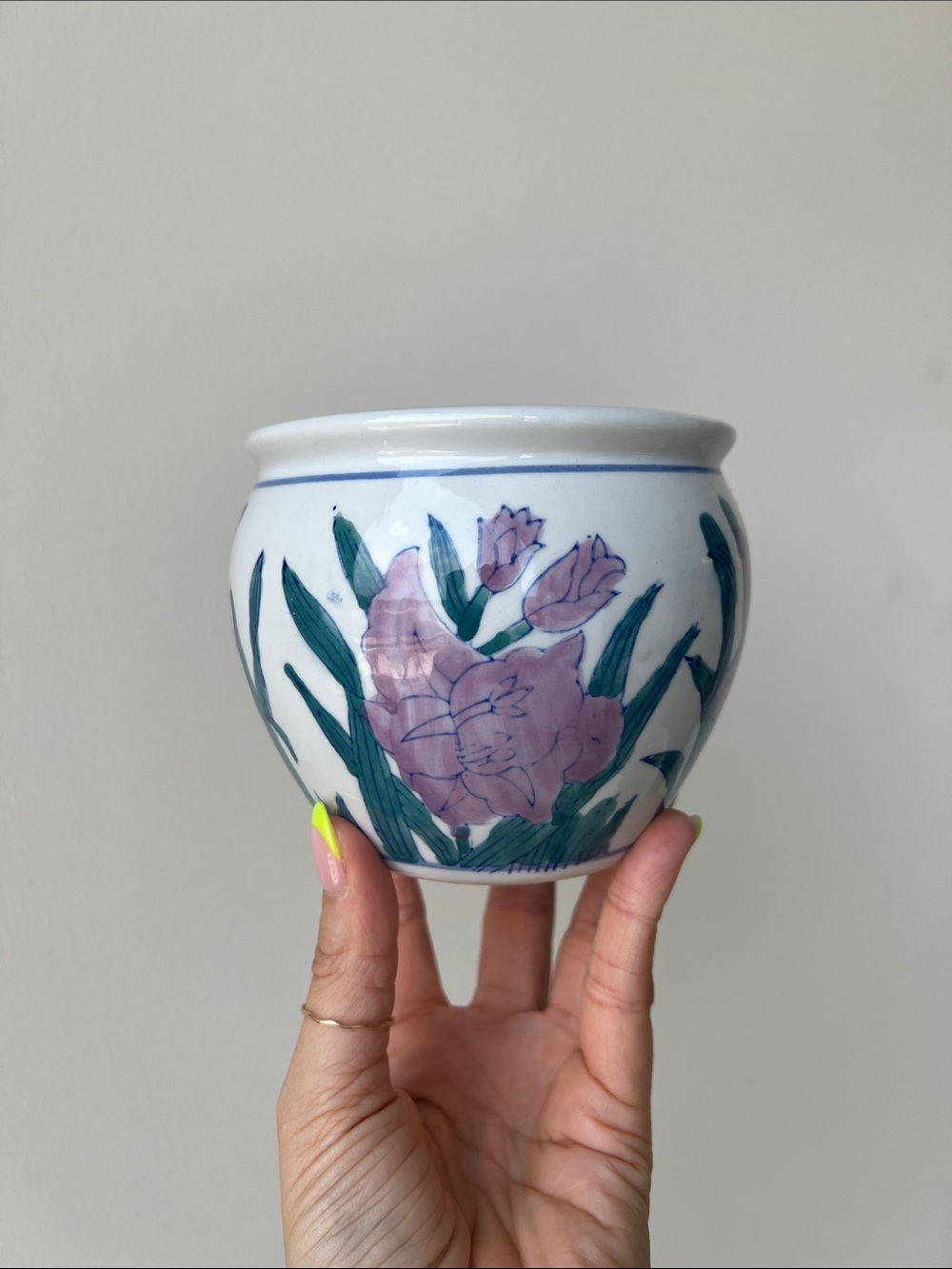 Vintage Ceramic Floral Planter